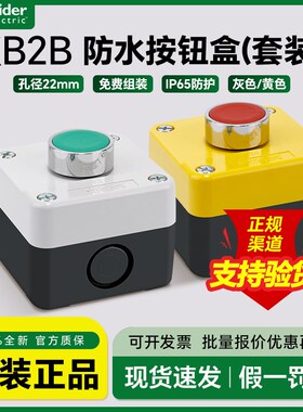 施耐德平头按钮开关盒防水防尘IP65 XB2BA31C绿色平钮启动控制盒
