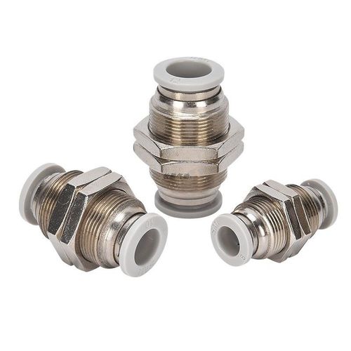 BPM气管穿板双头接头PM隔板直通快插固定4/6/8/10/12/16气动穿墙