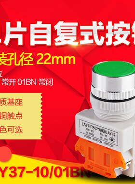 LAY37(PBC)-01BN Y090-10BN单片自复位按钮开关平钮一开一闭