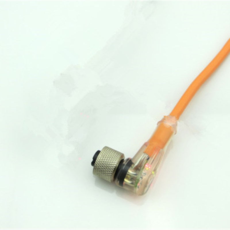 M12 弯头PNP航空插头航插线接近开关光电开关传感器连接线4芯带灯图片