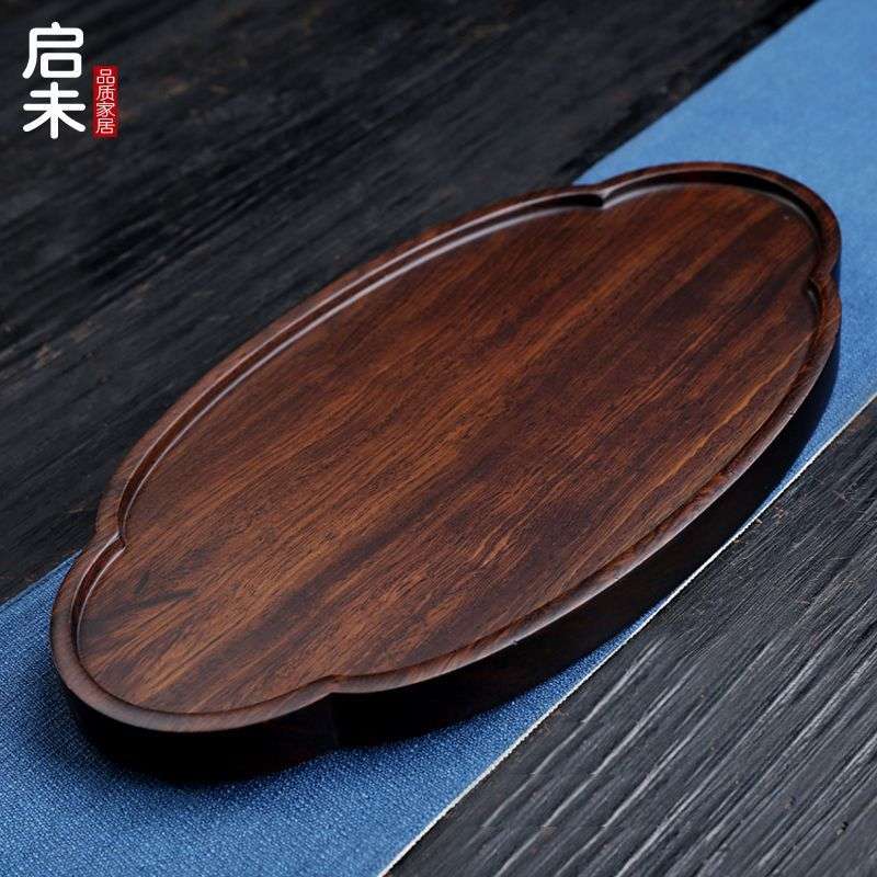 干泡台黑檀木原木实木茶盘整块家用茶具长方形圆形简约酒店茶托盘