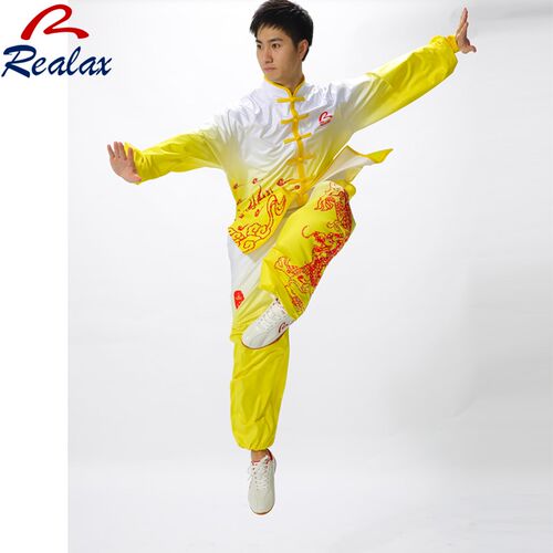 运丰男武术练功服女牛奶丝太极服镶钻龙款运丰气功太极表演服