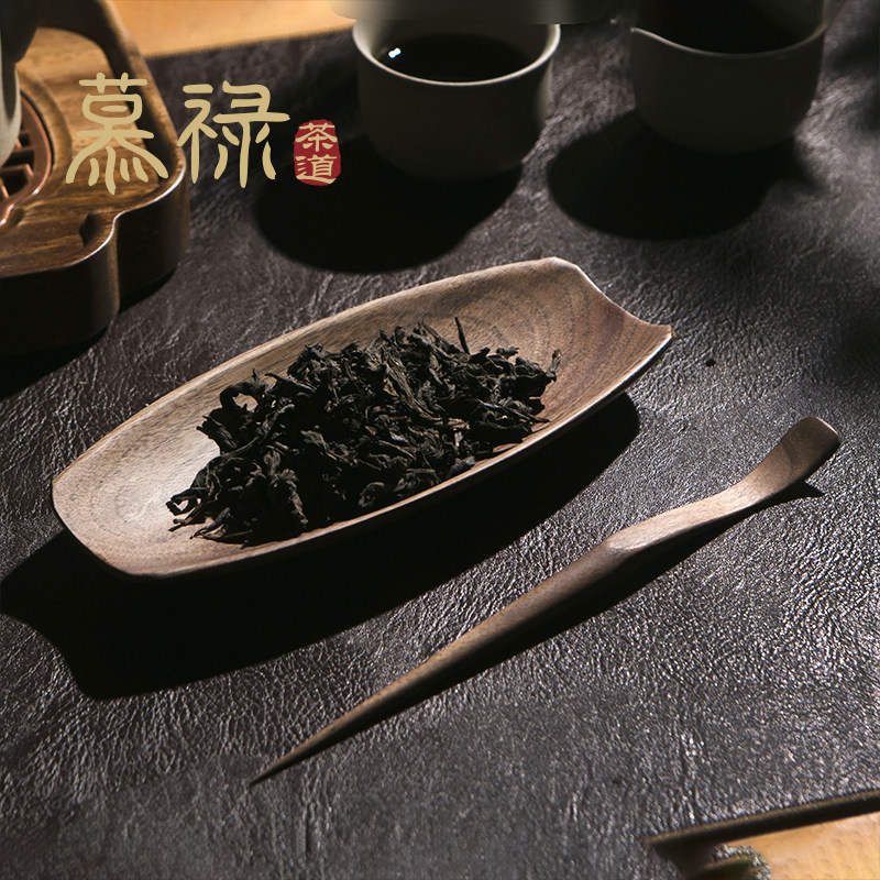 北美黑胡桃d木茶则茶拨三件套茶荷茶具配件实木茶道茶勺分茶醒茶