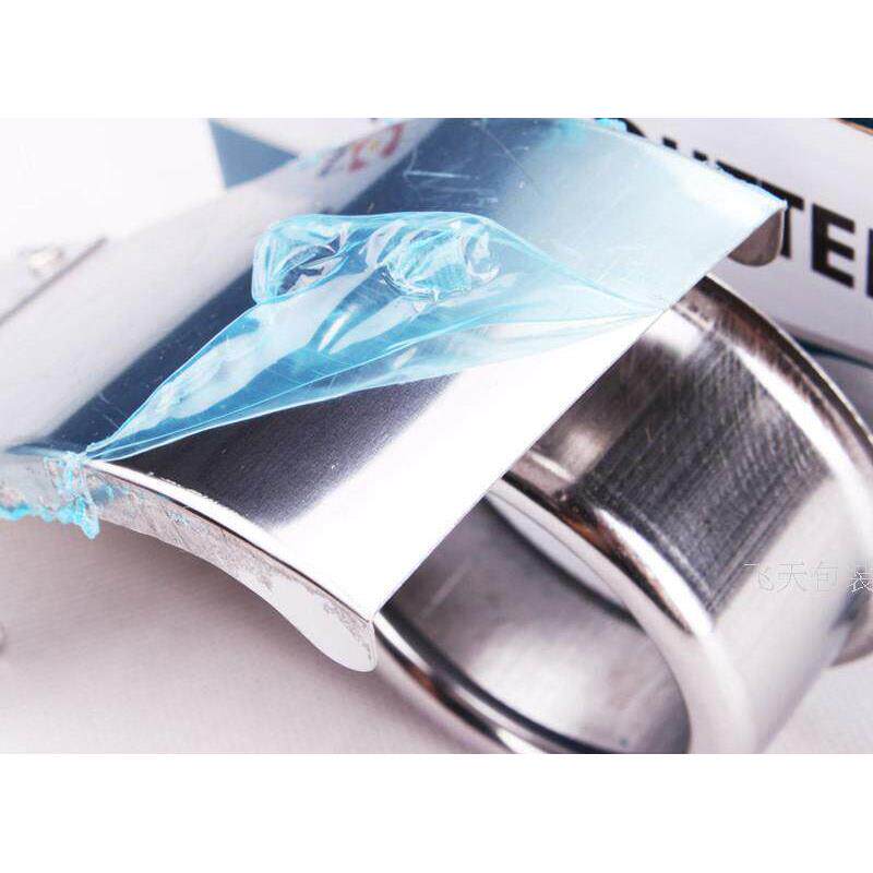 不锈钢大号透明胶带切割器加长加厚6cm宽打包胶带纸布夹机封箱器