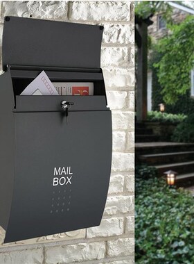 固盾MAILBOX信箱大号欧式别墅邮箱室外挂墙小区家用快递信报箱