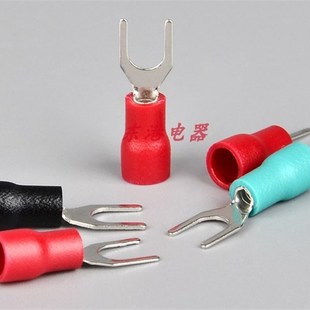 压接线端子接线端子SV1.25 绝缘线鼻子铜 5叉型端子U型端子叉形冷