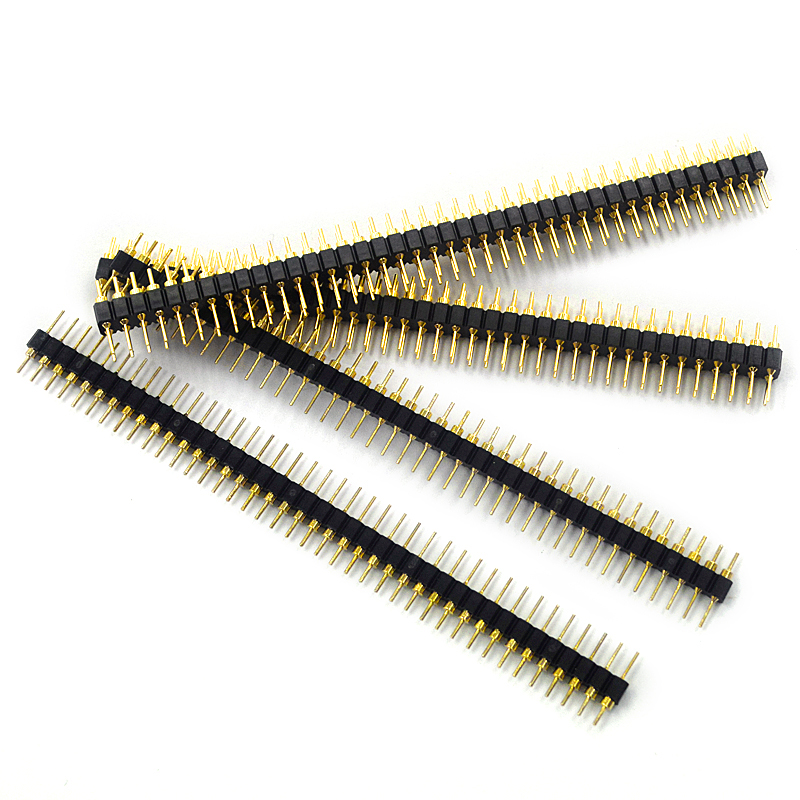 1*40P 2*40镀金 2.54mm间距 单排 双排 圆排针 单排 圆针  镀金