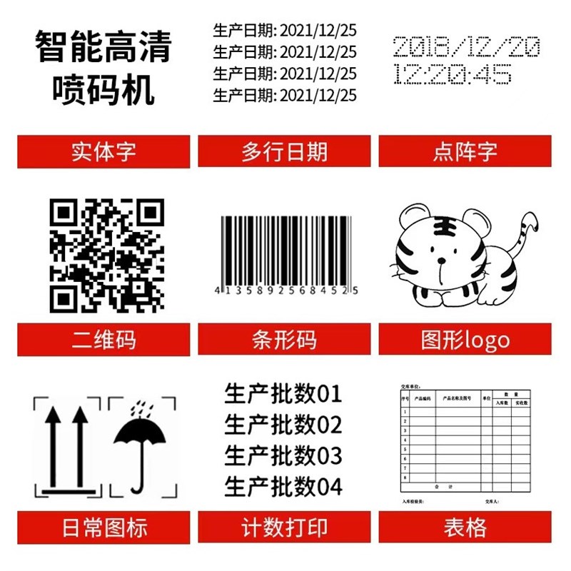 50mm大字体双喷头智能手持式喷码机在线打生产日期标签价格