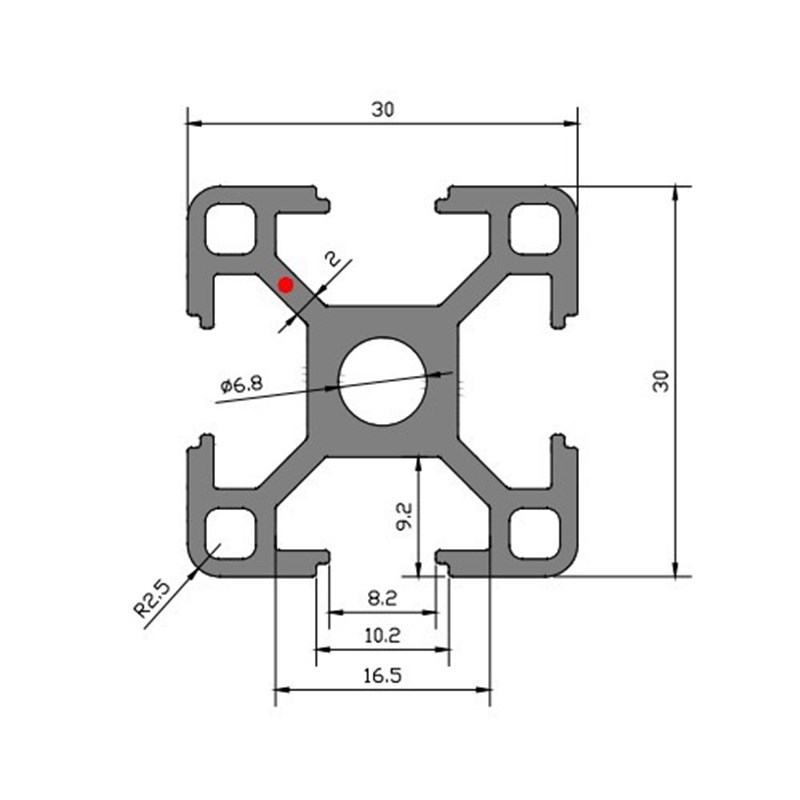 工业铝型材3030B现货30*30方管铝合金型材机柜设备框架工作台围栏