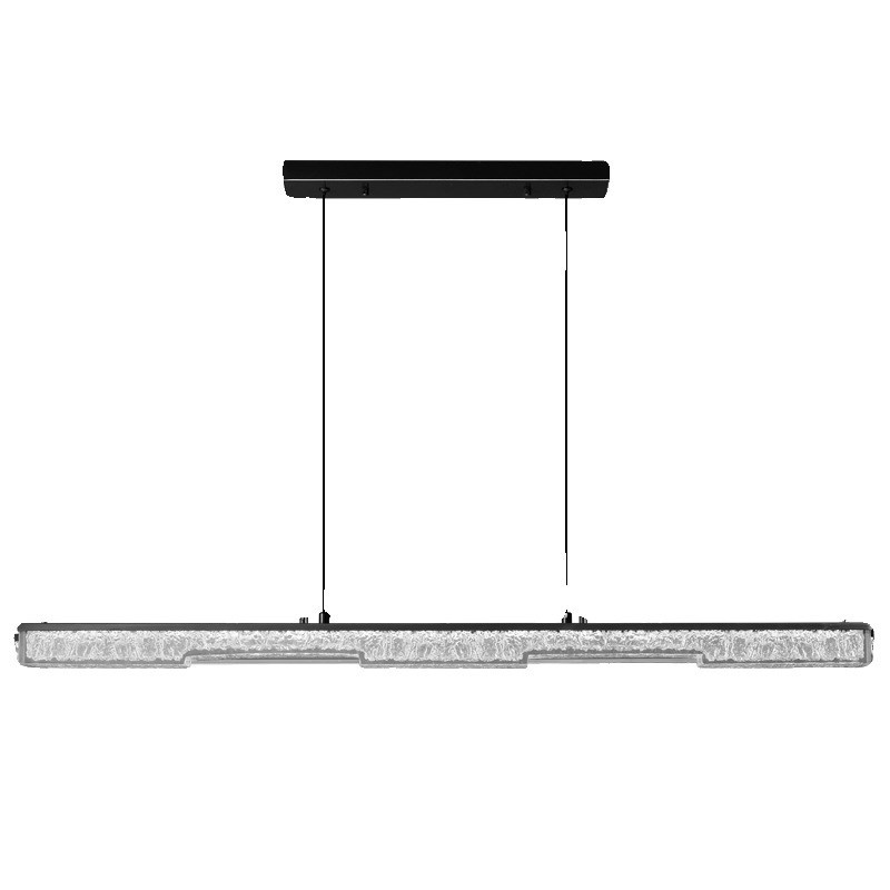 意式极简长条餐厅吊灯简约现代岛台黑色高端树脂吧台餐桌灯具