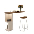 fLE奶油风实木吧台桌客厅转角处隔断柜阳台民宿靠墙休闲区高脚吧