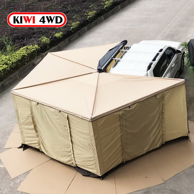 源头工厂7-8人速开270度扇形五六角车边帐篷天幕侧帐汽车户外露营