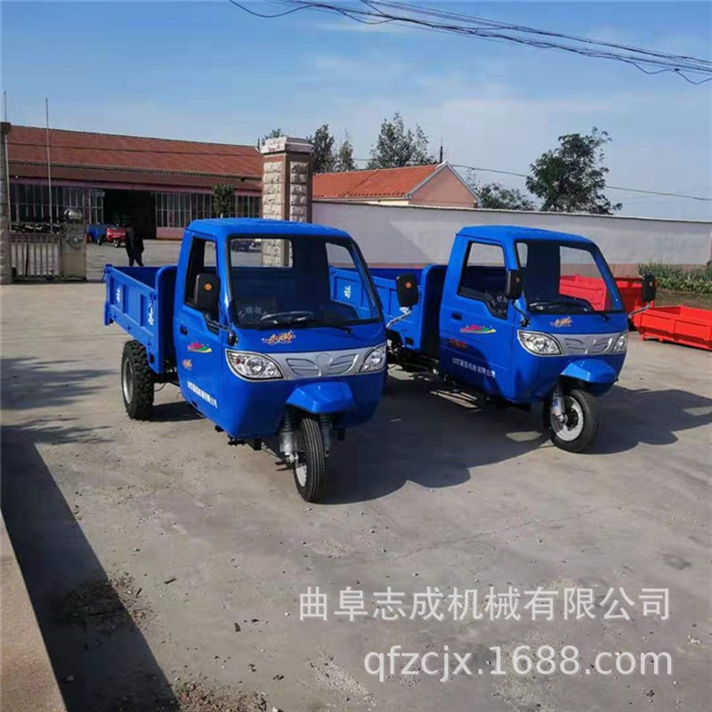 工地自卸翻斗运输车 20马力柴油农用三轮车 矿用蹦蹦车高低速载重