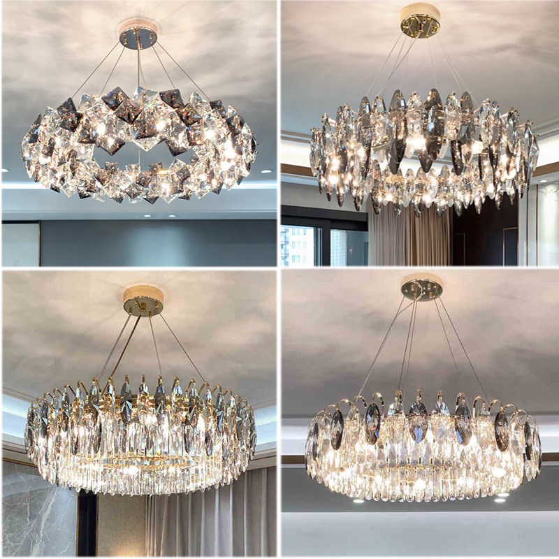 后现代轻奢水晶吊灯设计师创意别墅客厅灯新款简约卧室餐厅灯