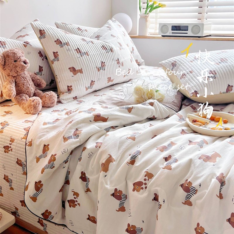 2024 新品高端家纺床盖夏被四件套糯糯棉床盖可铺可盖柔软舒适