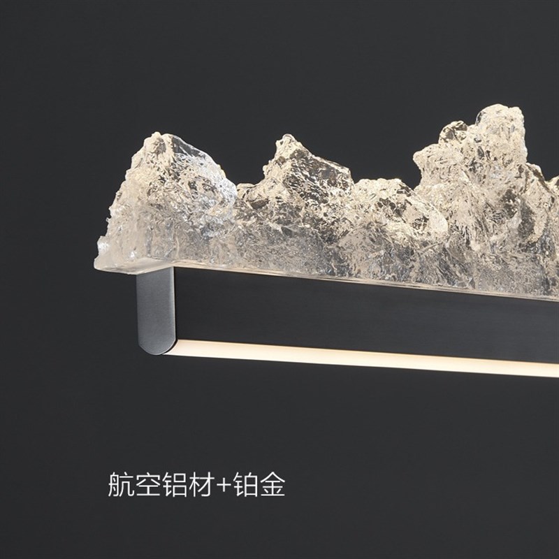 新款意式极简冰山餐厅长条吊灯现代轻奢设计师茶桌饭厅一字岛台灯