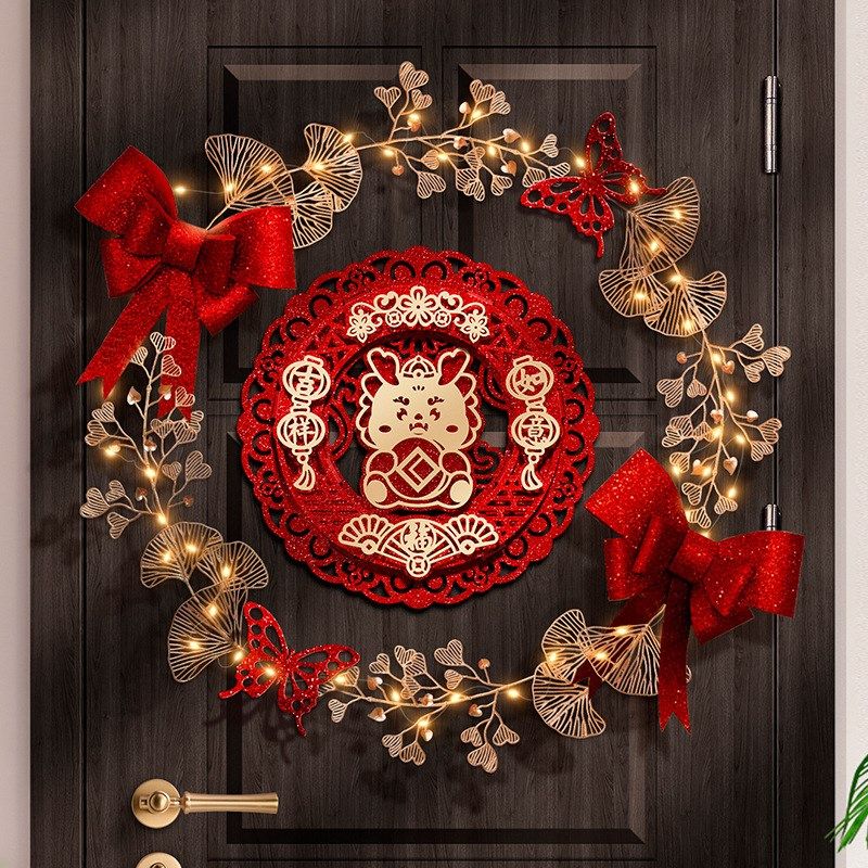 2025蛇年春节福字门口挂件花环挂饰新年装饰家用室内场景布置用品