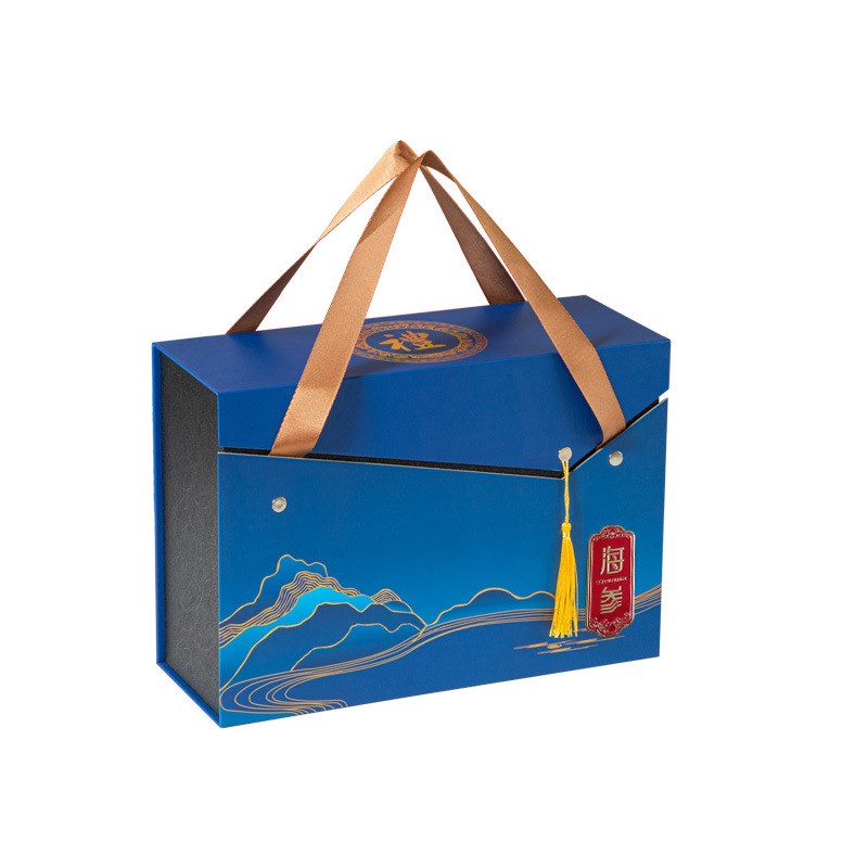 新款即食蓝色红色海参包装盒一二斤装礼品盒泡沫盒冷藏保温箱空盒