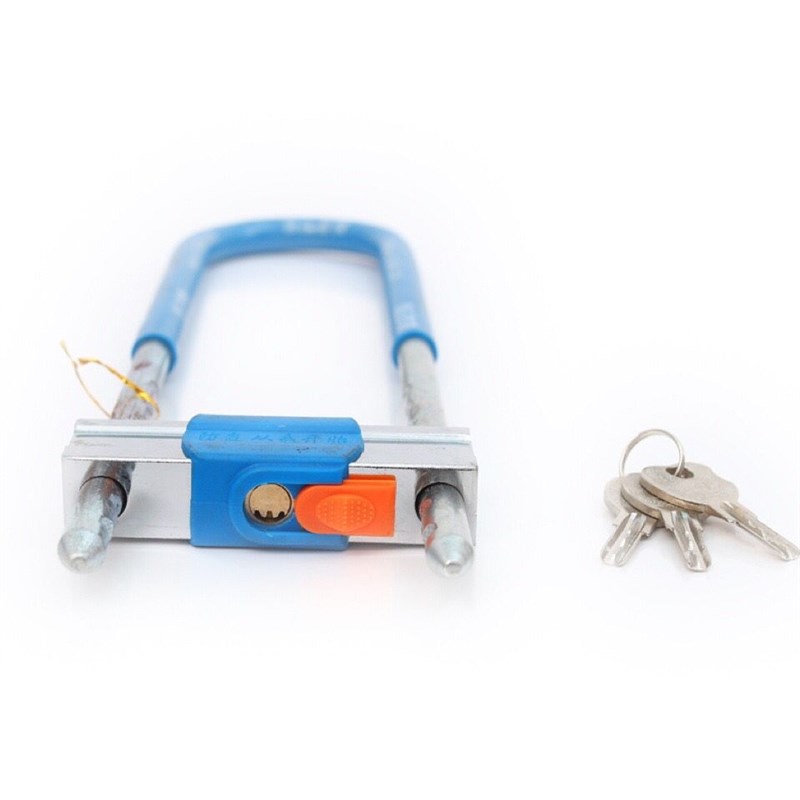 抗液压剪玻璃门锁防盗锁商铺u型锁插锁推拉门锁双门店铺锁