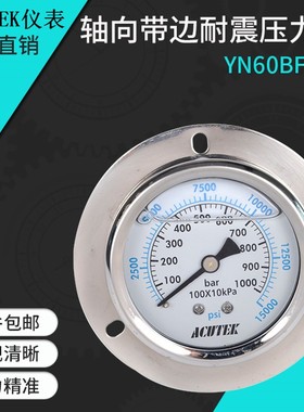 不锈钢高压耐震压力表 ACUTEK原装出口 YN60BF-ZT 1000BAR NPT1/4
