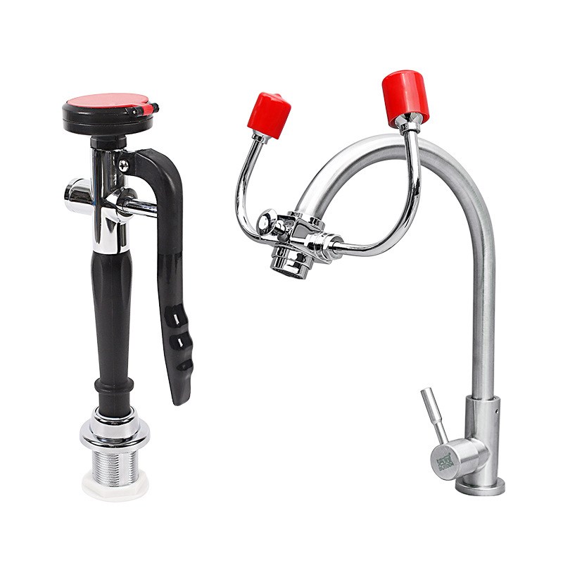 台式单口双口实验室抽拉壁挂式紧急洗眼器水龙头两用型紧急