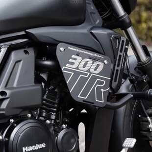 适用豪爵TR300改装保险杠装饰盖板护杠罩侧盖铝合金侧板专用无损