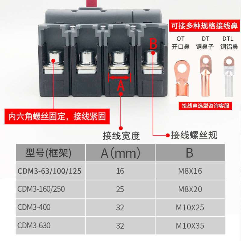 德力西塑壳断路器CDM3S-1600F/3300 1600A 1000A 1250A三相3P空开