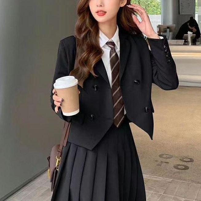 学院风西装套装裙2025春