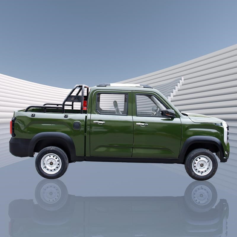 电动皮卡四轮车新能源双排家用代步油电两用新款拉货4轮车