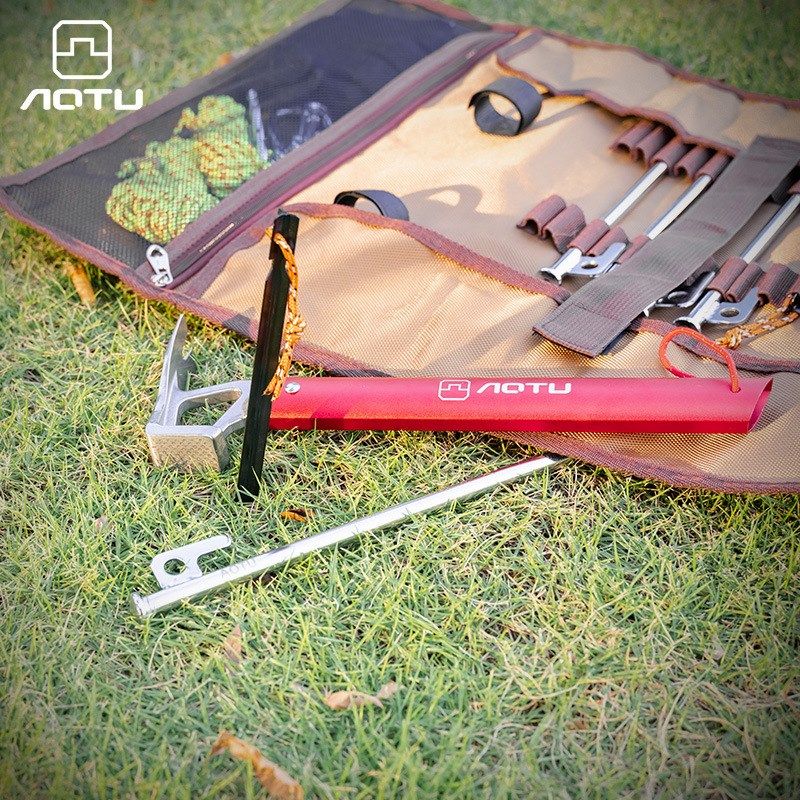 户外野营地钉收纳包锤子帐篷配件整理袋便携式手提简易营钉工具包