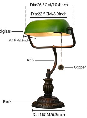 复古绿色蒂凡尼彩色玻璃灯酒吧客餐厅卧室书房书桌装饰台灯床头灯