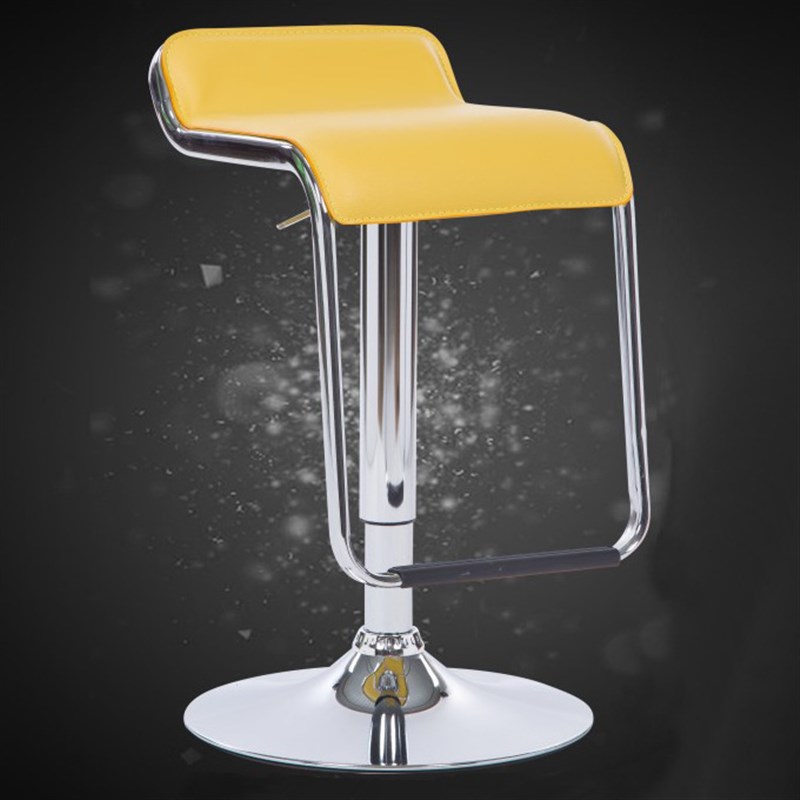 厂家时尚简约金属骨架吧台椅PU皮革久坐不累商用酒吧椅