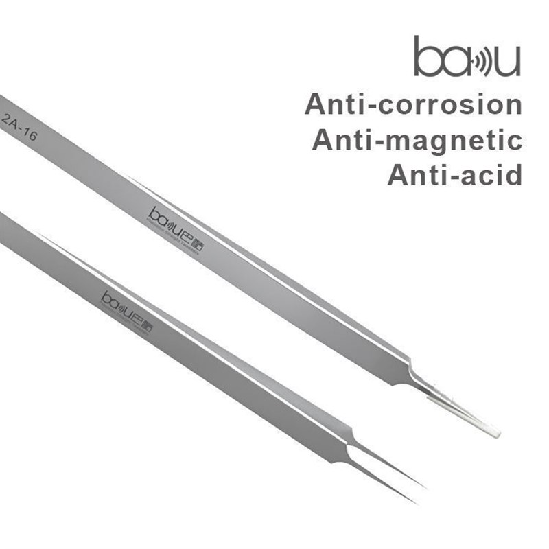巴酷BA-2A-16不锈钢镊子数码手机PCB主板工业精密维修镊子长尖头