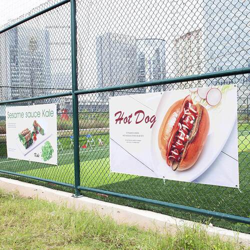 深圳厂家制作PET双喷布广告吊旗户外写真夹黑双面不卷边喷绘布