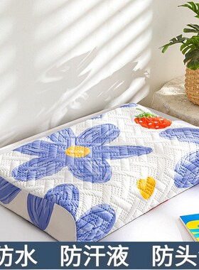 防口水防螨乳胶枕套30x40x50x55x60防头油泰国橡胶记忆枕芯枕头c^