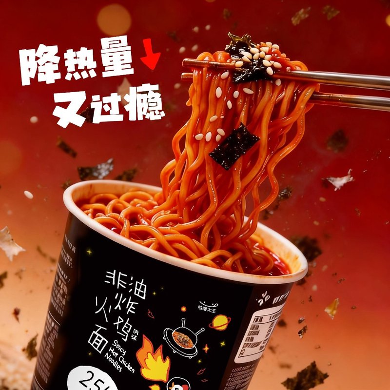 咕噜大王非油炸火鸡面控卡脂管理期夜宵免煮桶装韩式方便面