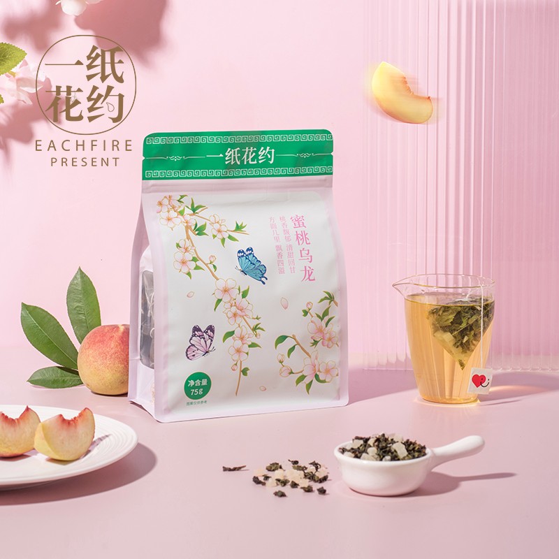 一纸花约蜜桃乌龙茶白桃乌龙茶冷泡茶花果袋泡茶叶茶包独立小包装