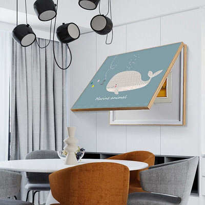 变电定制电表掀装饰画装饰画箱可爱法式盖多媒体红卡通箱网箱集线