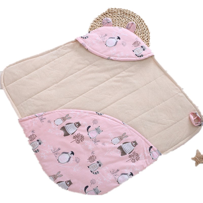 2023新品婴儿睡袋精梳棉新w生儿抱被信封式彩棉卡通防踢被薄款襁