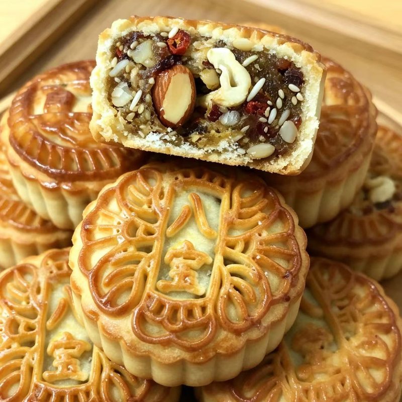 【京式月饼】饼皮干爽内馅扎实真材实料中秋多口味可选320g/4块