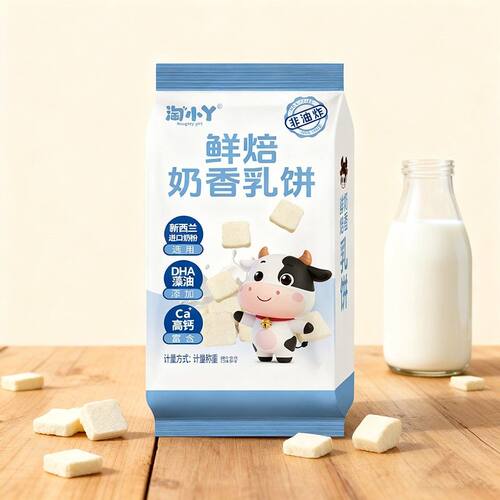 淘小丫鲜焙奶香乳饼非油炸米饼营养高钙儿童老人休闲小零食HZ001