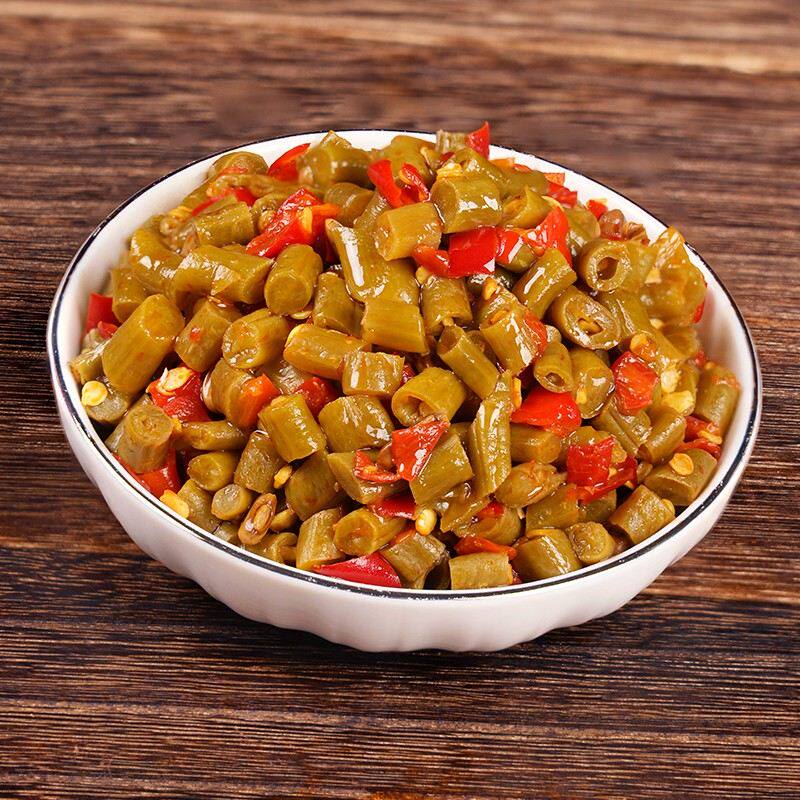 酸豆角彩椒香辣下饭菜脆爽豇豆开味农家泡菜咸菜220g/瓶腌制蔬菜
