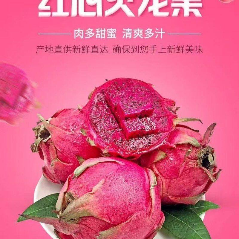 【湛隆ZHANLONG】金都一号红心火龙果红肉火龙果清甜多汁应季水果
