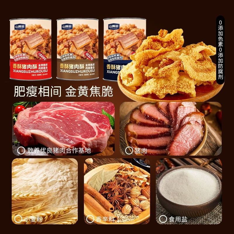 【台湾古早味】香酥猪肉酥传统美味五花酥片嘎嘣脆开盖即食解馋零