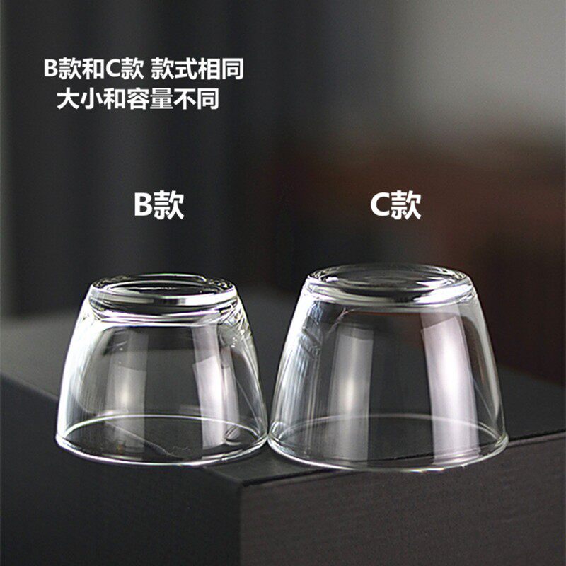 六只套装品茗杯耐高温玻璃小茶杯子日式功夫小茶盅茶盏透明小茶碗