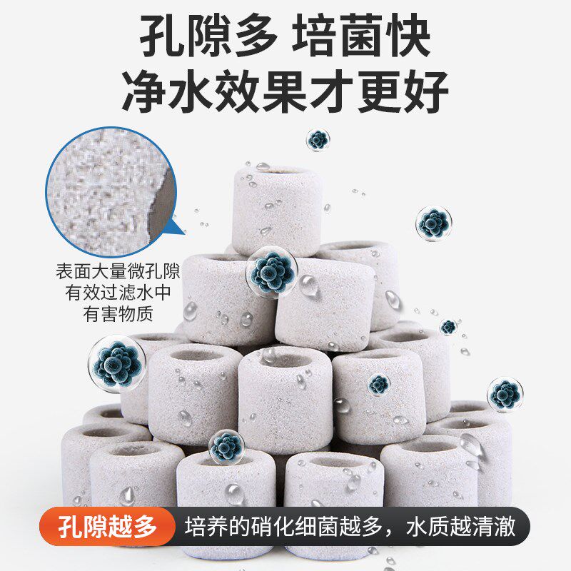 渔门匠纤维培菌环滤材益菌屋石英球鱼缸过滤材料纳米屋生化球