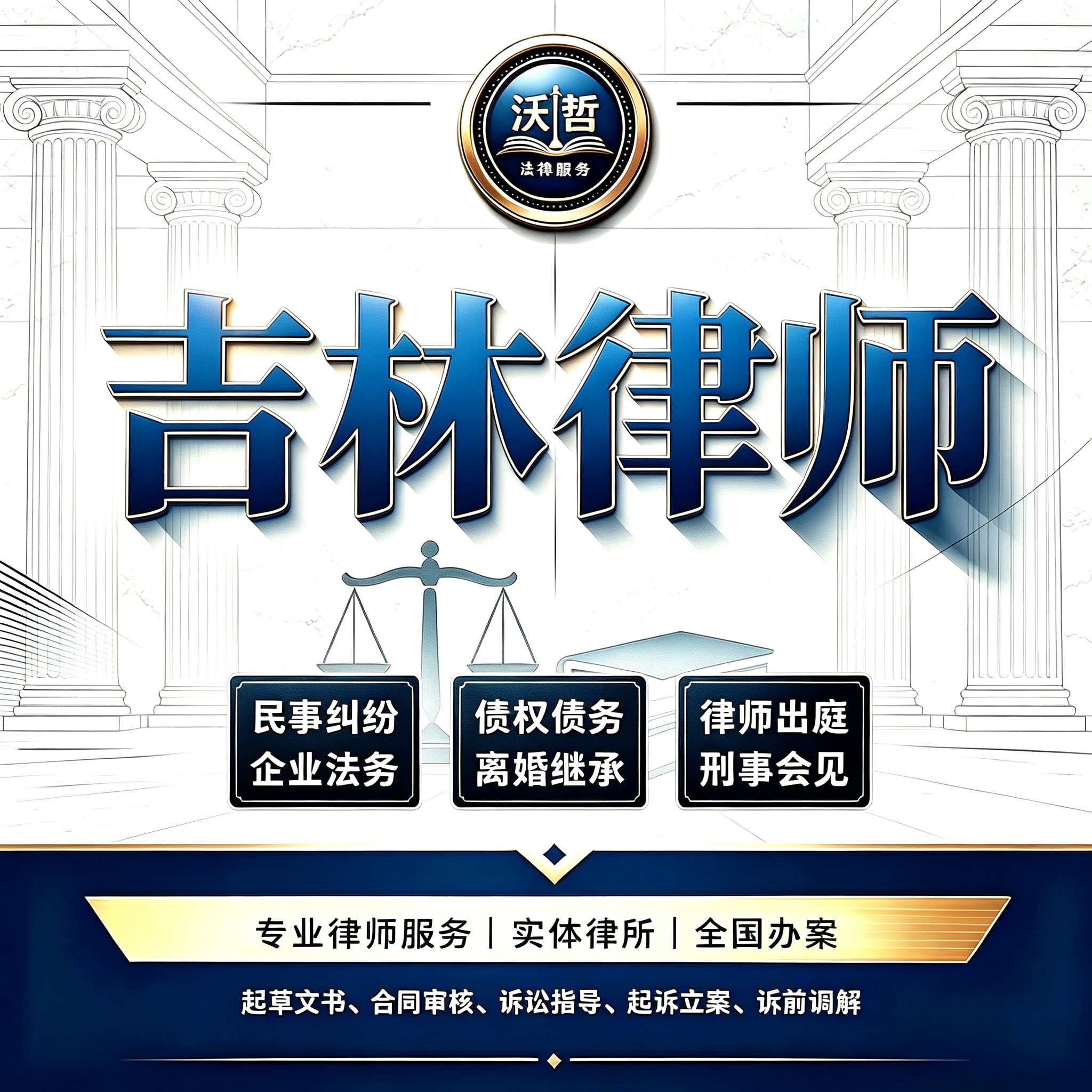 吉林律师法律咨询离婚遗产继承劳动仲裁合同起诉刑事代理债权债务