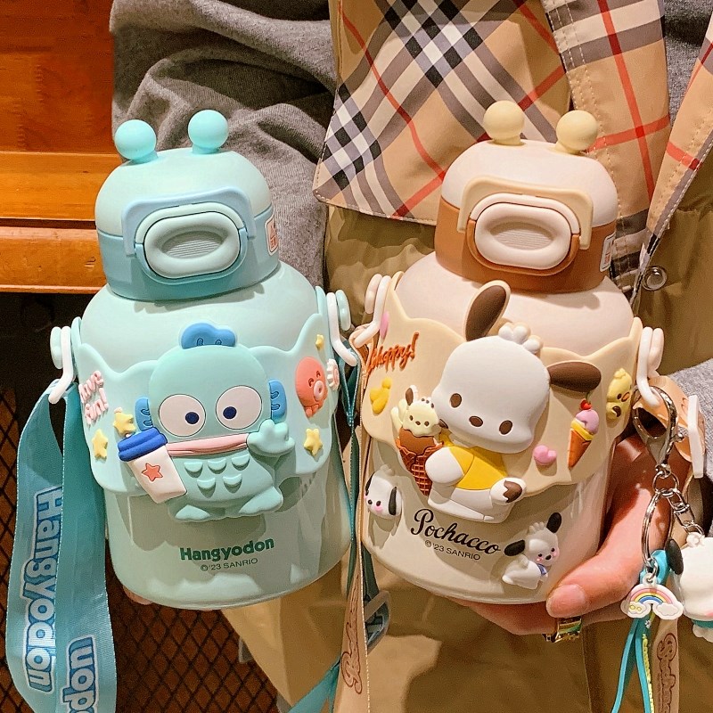 帕恰狗保温杯316不锈钢女生高颜值水杯可爱儿童吸管杯子2024新款