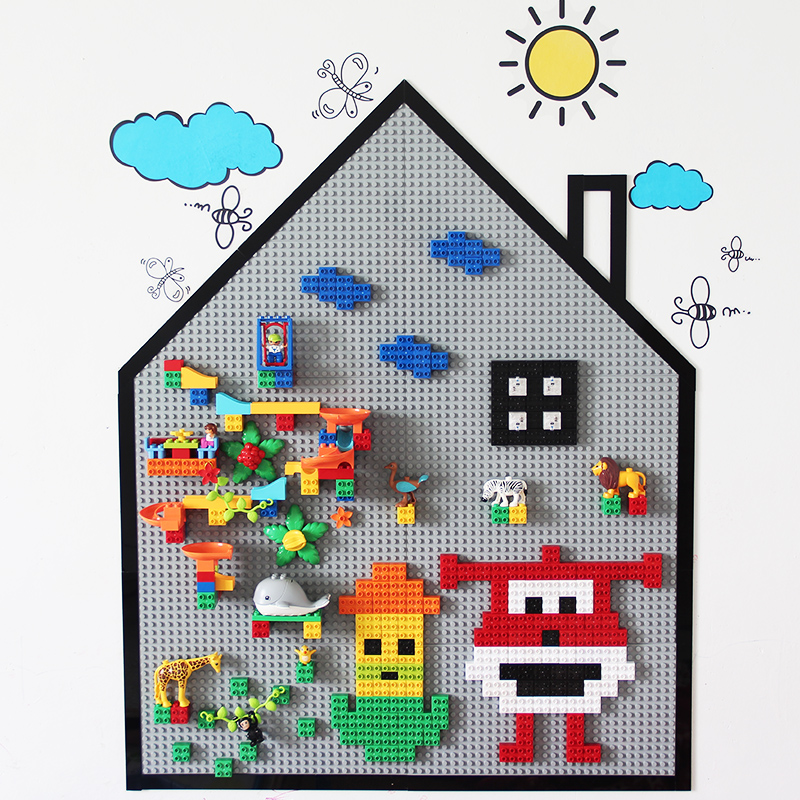 大颗粒积木墙底板家用壁挂式男孩女孩拼装益智玩具儿童房墙面装饰