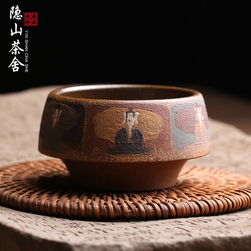 宜兴原矿紫砂主人杯敦煌石窟万佛茶杯品茗L杯纯手工名家刘素素茶